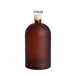 2021 New design frosted amber and brown car diffuser bottle with rubber cork stopper