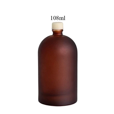 2021 New design frosted amber and brown car diffuser bottle with rubber cork stopper
