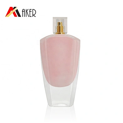2019 New 50ml Fragrance Empty Internal Painting Pink Glass Perfume Bottle Cosmetic Packaging with Mist Sprayer