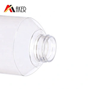luxury 500ml transparent PET plastic empty cosmetic shampoo lotion bottle with lotion pump