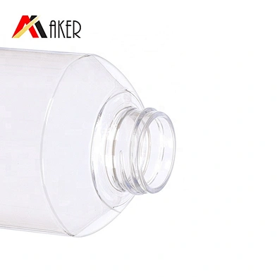 luxury 500ml transparent PET plastic empty cosmetic shampoo lotion bottle with lotion pump