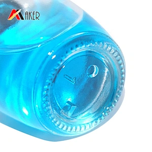 wholesale empty clear 15ml oval nail polish glass bottle with black brush screw cap