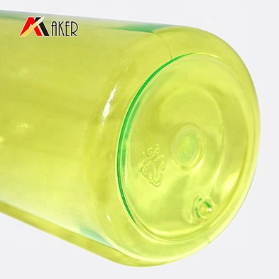 wholesale 250ml light green round PET plastic empty cosmetic spray bottle packaging with sprayer pump