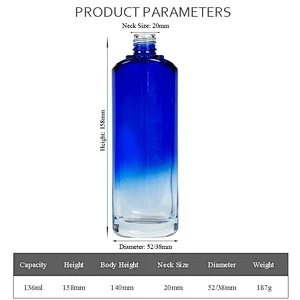 factory wholesale  empty gradient 120ml cosmetic personal care packaging skin care glass serum lotion bottle