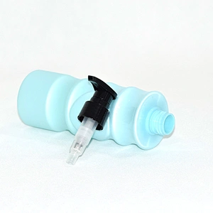 Plastic PET customise unique shape pet shampoo bottle 300ml with lotion pump