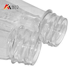 Wholesale BPA Free 250ml 500ml empty clear PET plastic soda drinking water bottle with screw cap