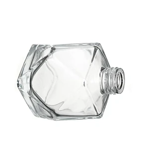 Unique Square Shape 200ml Clear Hanging Aroma Reed Diffuser Glass Bottle For Decoration