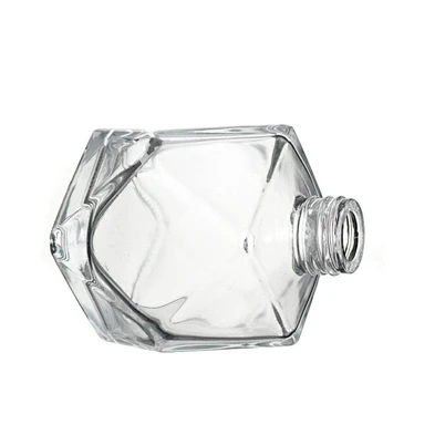 Unique Square Shape 200ml Clear Hanging Aroma Reed Diffuser Glass Bottle For Decoration