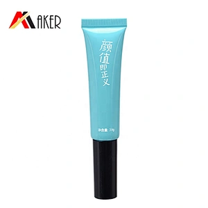 Oval 10ml Cosmetic Lip Gloss Tube Packaging Blue 2.5 Layer for Cosmetic Tubes Plastic Brush Screw Cap Wholesale LDPE