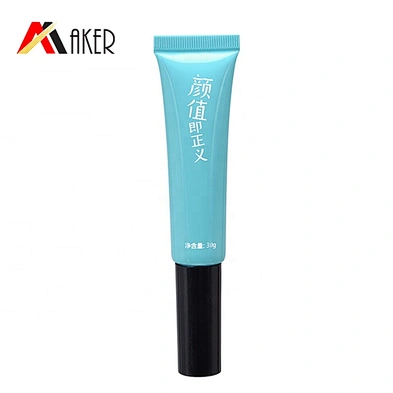 Oval 10ml Cosmetic Lip Gloss Tube Packaging Blue 2.5 Layer for Cosmetic Tubes Plastic Brush Screw Cap Wholesale LDPE