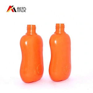 Orange color special shape 100ml PE plastic baby shampoo bath bottle wholesale