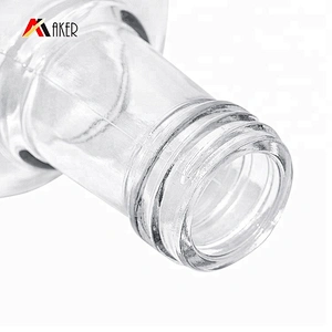 Wholesale custom clear round empty 750 ml liquor rum vodka whiskey glass bottle with aluminum cap