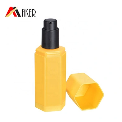 2020 Wholesale price yellow empty unique design HDPE 150 ml lotion bottle with cream pump