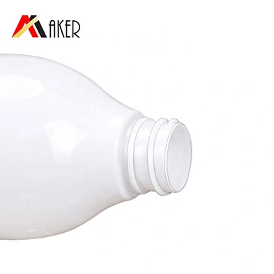 Empty white 500ml boston round PET plastic cosmetic lotion bottle with lotion pump