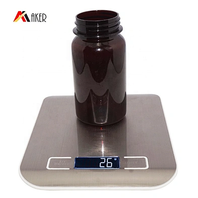 150ml amber round shape PET plastic medicine pill bottle with screw lid