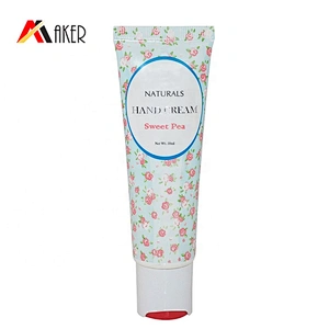 50ml Custom white cosmetic packaging soft empty hand cream plastic cosmetic tube with disc lid