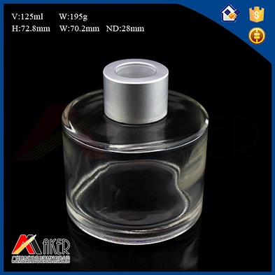 Wholesale empty 100ml round clear aroma reed diffuser glass bottle