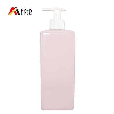 empty 450ml pink plastic pet beauty packaging body wash bottle