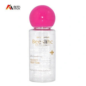 New design empty clear 20ml PET plastic cosmetic essential oil bottle with rosy plastic half ball shape screw cap
