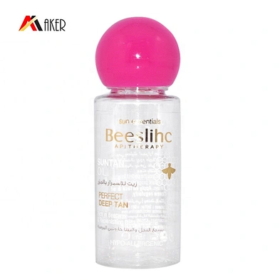 New design empty clear 20ml PET plastic cosmetic essential oil bottle with rosy plastic half ball shape screw cap
