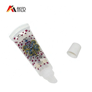 10g clear empty plastic cosmetic lip gloss squeeze containers tube packaging with screw cap