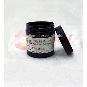 wholesale empty 200ml black cylinder pet Plastic Cosmetic Cream Jar with screw cap