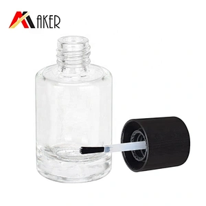Hot sale 10ml cylinder round shape empty  glass nail polish bottle with brush