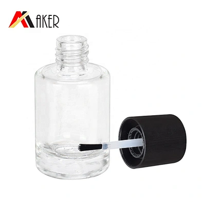 Hot sale 10ml cylinder round shape empty  glass nail polish bottle with brush