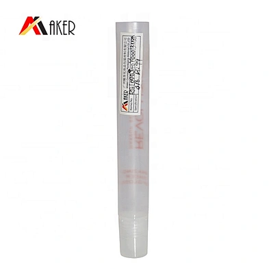 Custom round clear liquid lip blam tube packaging empty cosmetic plastic lip gloss tube with screw cap