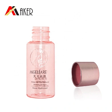 High quality luxury semi-transparent pink 35ml plastic PET bottle for skincare toner serum