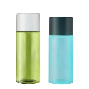 Empty cylinder round small 15ml cosmetic skin care PET lotion plastic bottle with screw cap