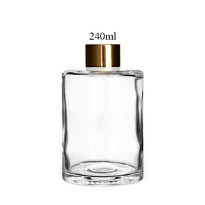 240ml Wholesale High Quality Room Fragrance Luxury Big Round Perfume Fancy Empty Glass Aroma Diffuser Bottle
