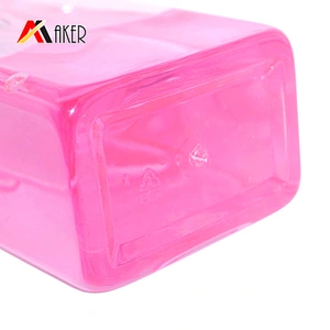 Factory wholesale empty 300ml clear square plastic PET cosmetic bottle for lotion/facial toner with flip top cap