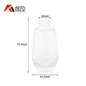 New arrival luxury design cosmetic packaging 50ml clear glass bottle for serum