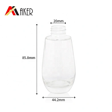 New arrival luxury design cosmetic packaging 50ml clear glass bottle for serum