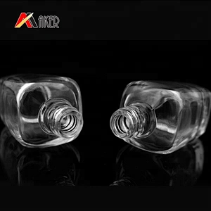 Wholesale custom shape clear empty 15ml nail polish glass bottle with brush