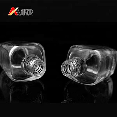 Wholesale custom shape clear empty 15ml nail polish glass bottle with brush