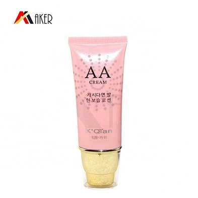 Supply 30ml super oval LDPE plastic cosmetic cream tube with gold aluminum covered airless pump