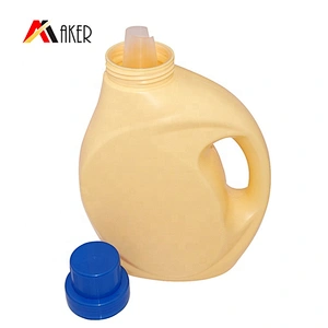 Factory wholesale price empty 2L light yellow HDPE plastic laundry detergent bottle
