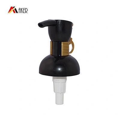 New design 24/410 black clip lock lotion pump with yellow clip for cosmetic lotion bottle