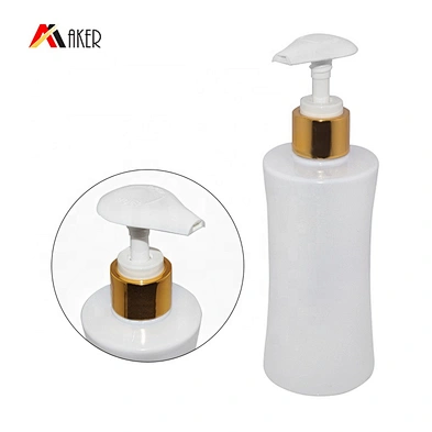 Factory supply gold aluminum covered plastic lotion pump 24/410 for cosmetic bottles