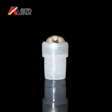 9 mm plastic bottle parts roll on stainless steel ball and PP holder