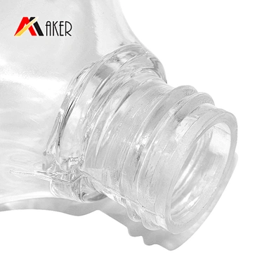 Customized unique shape transparent 300ml PETG plastic body lotion bottle with pump