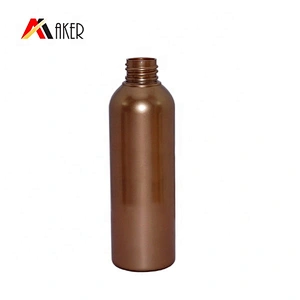 Wholesale amber 200ml round plastic PET shampoo lotion bottle with pump