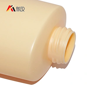 1L yellow PE plastic cosmetic empty shampoo bottle with lotion pump for wholesale