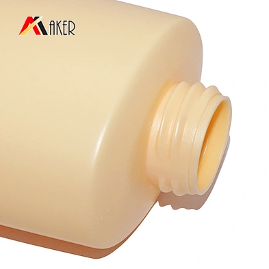 1L yellow PE plastic cosmetic empty shampoo bottle with lotion pump for wholesale