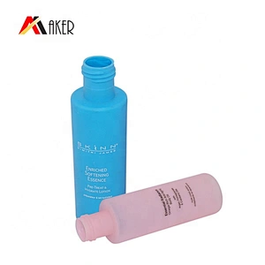 Wholesale rubber touch effect 120ml blue round cosmetic HDPE plastic bottle with screw cap