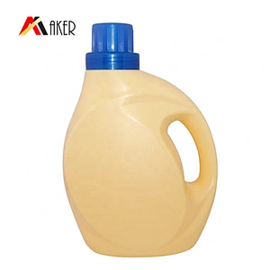 Factory wholesale price empty 2L light yellow HDPE plastic laundry detergent bottle