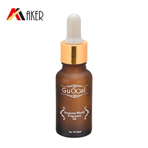 Custom 20ml frosted amber glass essential oil dropper bottle with silk screen printing