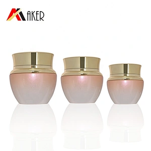 Wholesale luxury 30g 40g 60g round cosmetic skin care glass face cream jars set with screw lip in stock